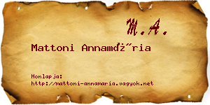 Mattoni Annamária névjegykártya